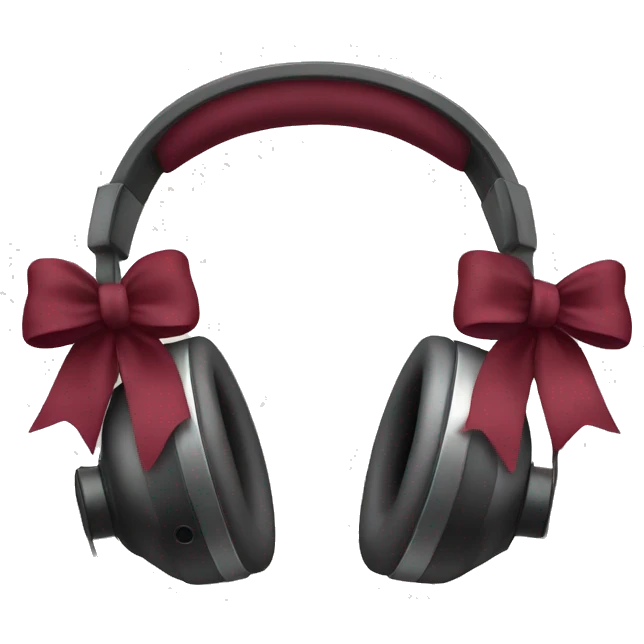 Headphones with burgundy bows  emoji