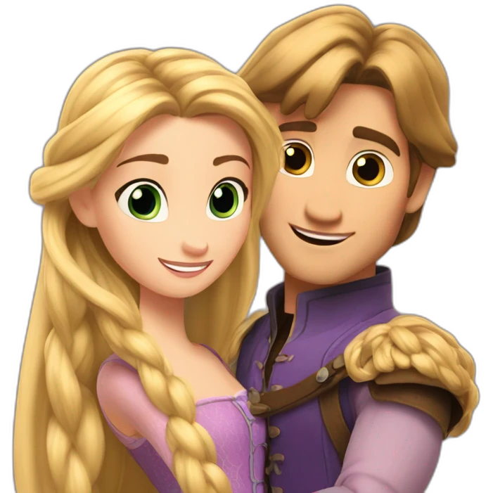 Rapunzel with Flinn Ryder emoji