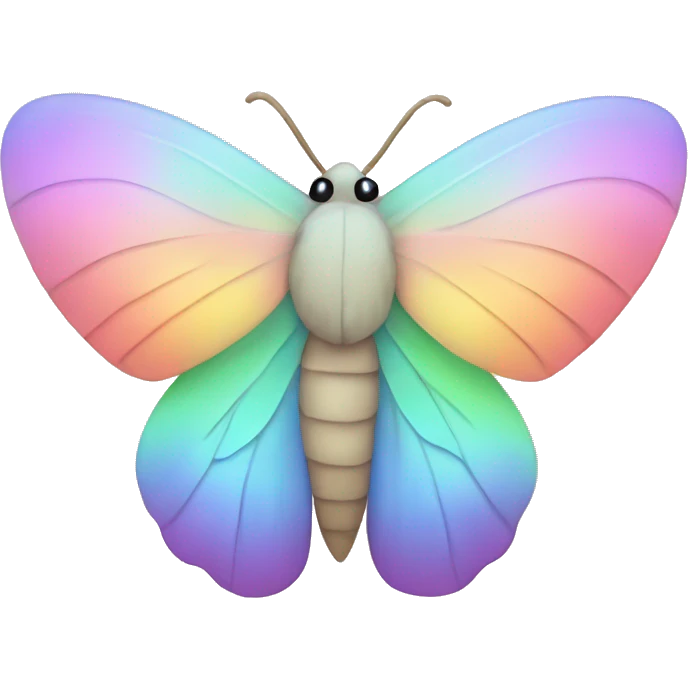 Moth in a pastel rainbow color emoji