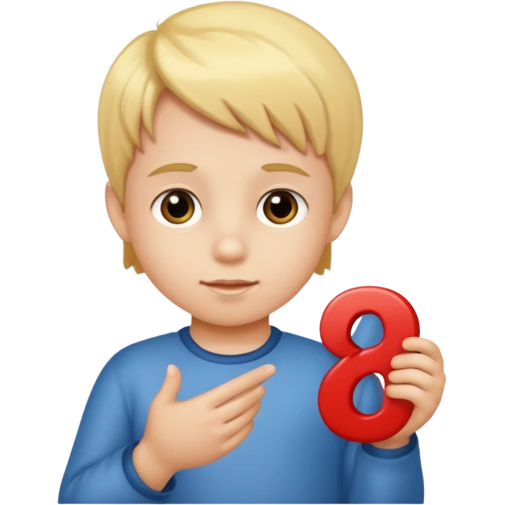 A Lil kid holding 6 7  emoji