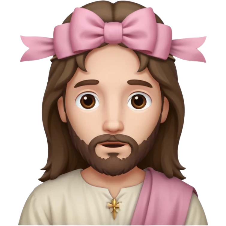 historically accurate jesus with a super pale pink bow emoji