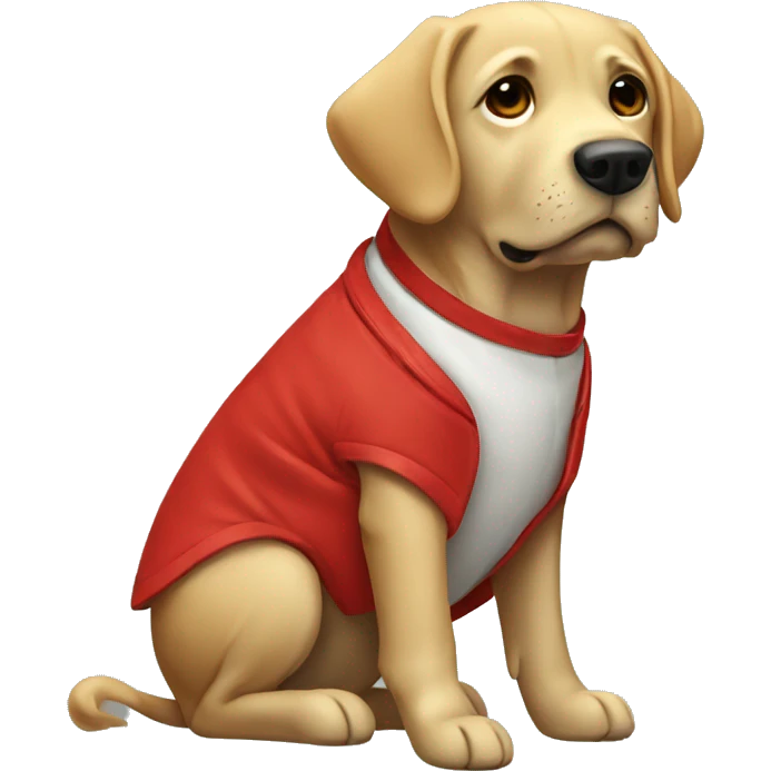 Labrador using a red jacket  emoji