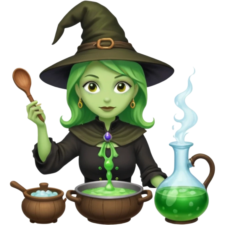 green witch cooking potion emoji