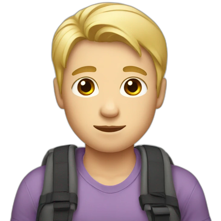 Babywearing blonde man with broad shoulders emoji