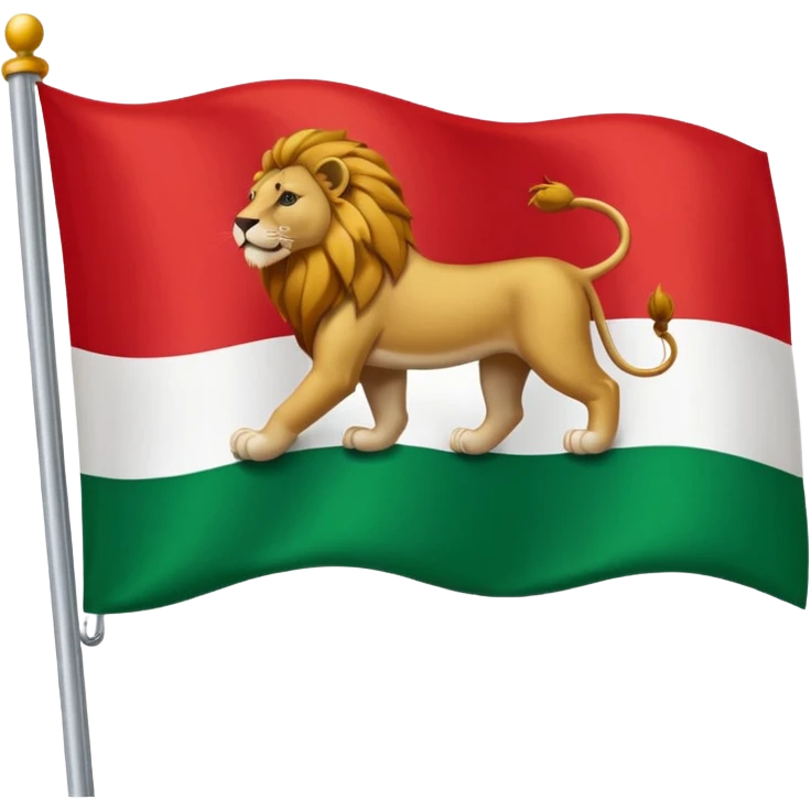 Small Lion and sun logo at the middle of flag in the red white and green flag(up to down ) emoji