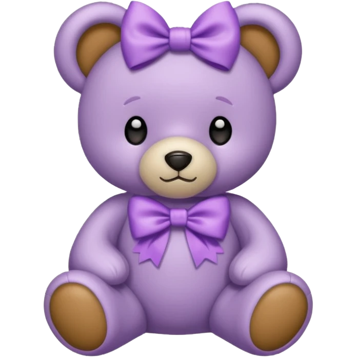 Teddy with lilac bow emoji