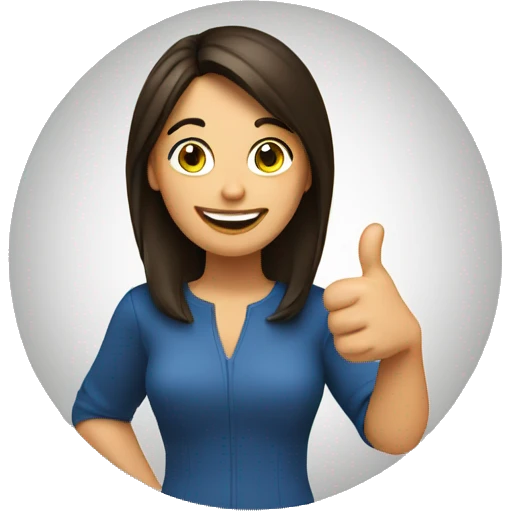 brunette woman and thumbs up emoji