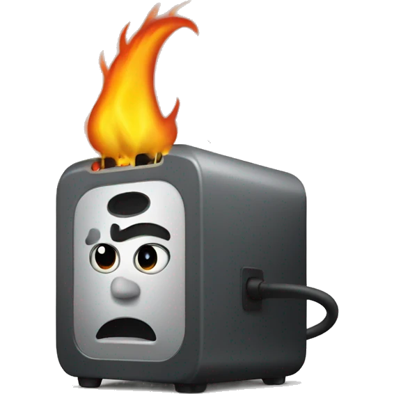Cable modem on fire emoji