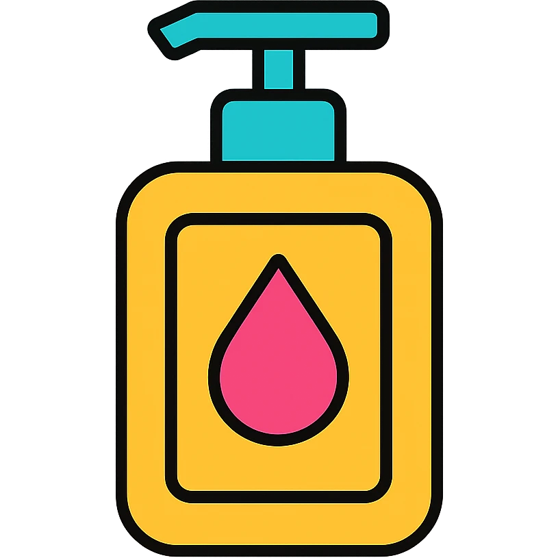 liquid soap bottle with dispenser, minimalist style emoji