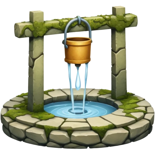 a water well made out of stone emoji
