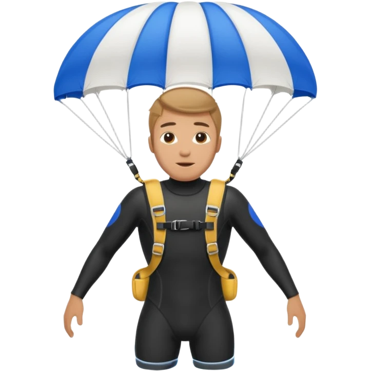 diver with parachute open emoji