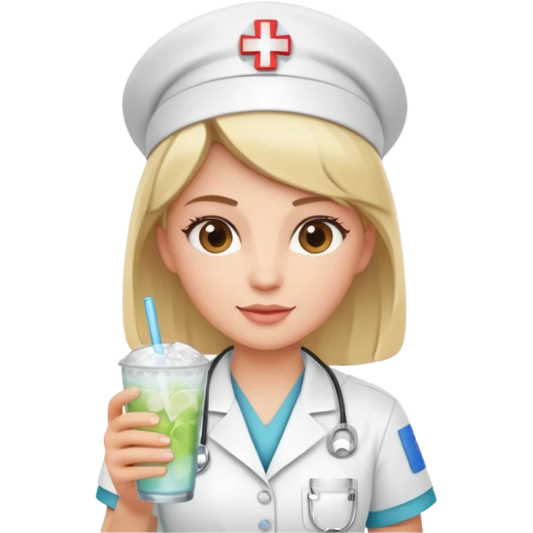 nurse holding icey drink emoji