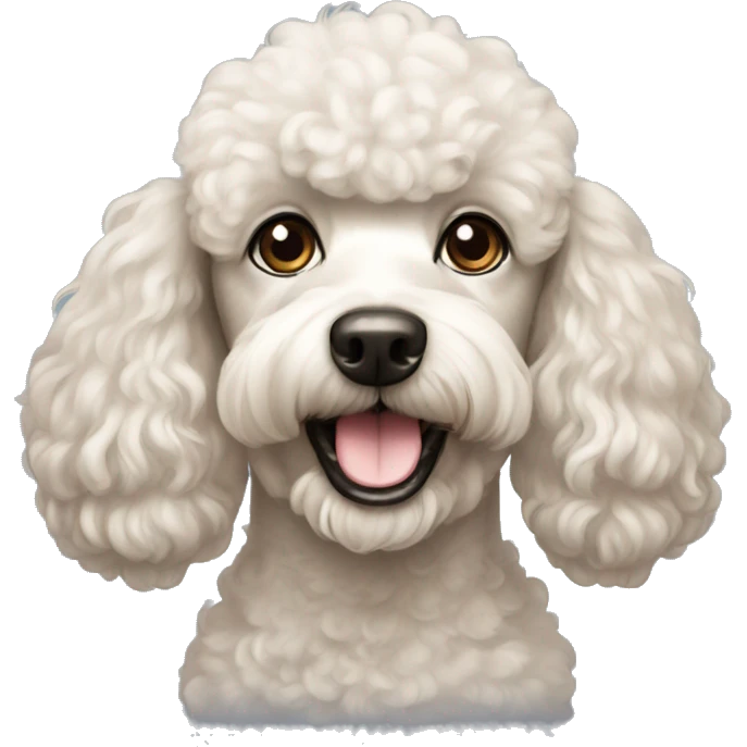 dog face poodle happy emoji