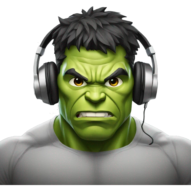 hulk with headphones emoji