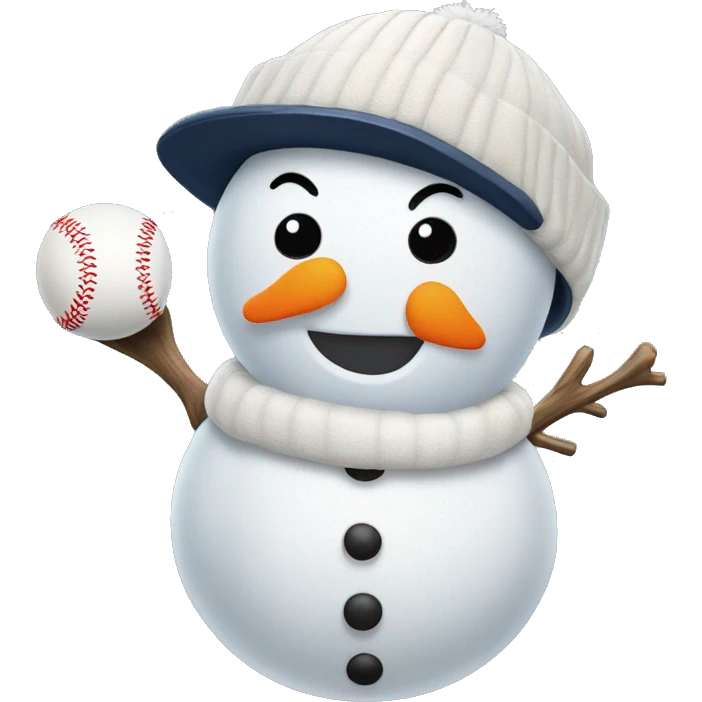 snowman with a baseball glove in left hand emoji