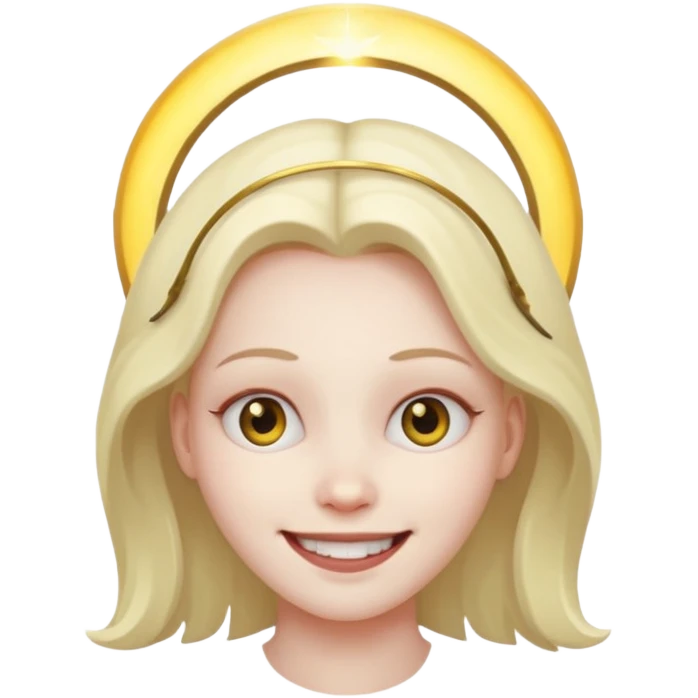 Creepy smile with halo emoji