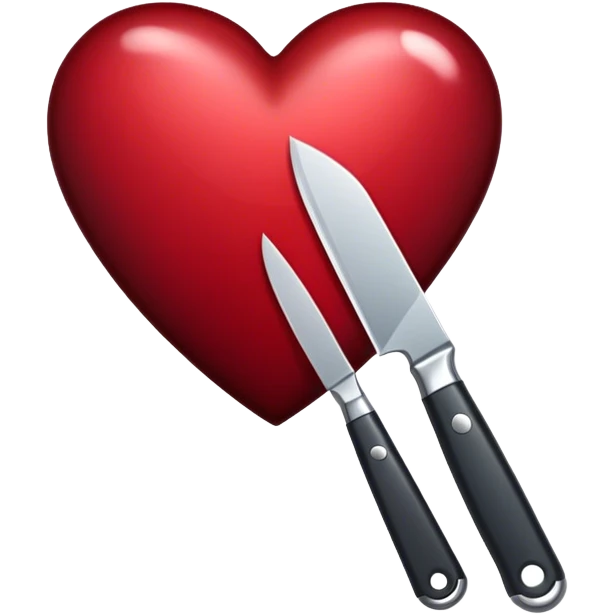 dark red heart with knife emoji