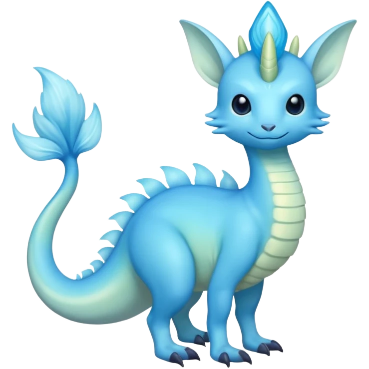 Shiny Exotic Colorful Amaura-Aurorus-Fakémon-hybrid-creature (full body)  emoji