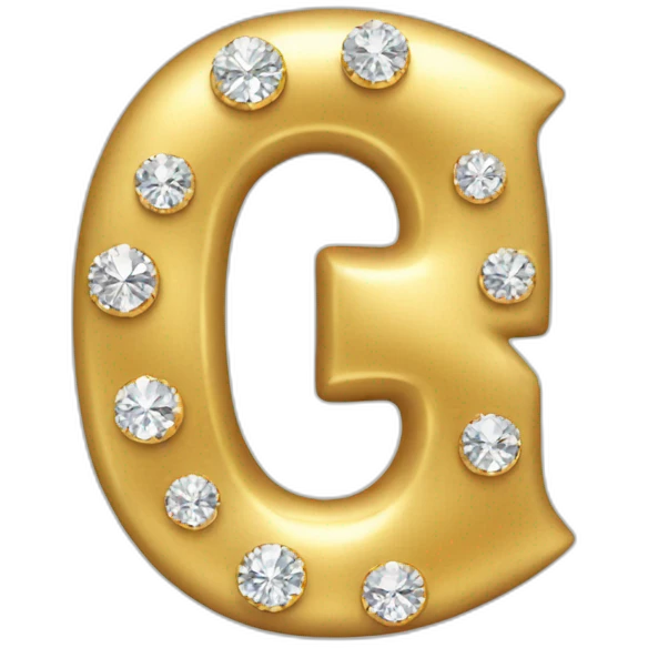 Gold and diamonds letter G emoji