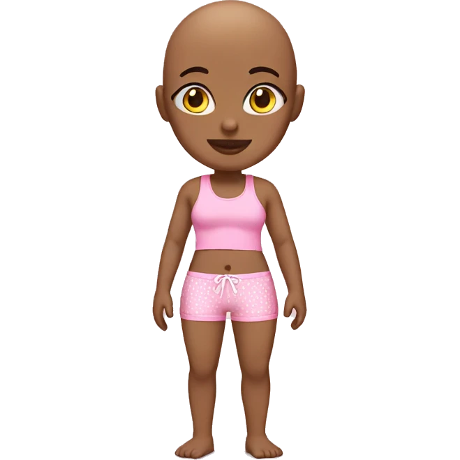 bald girl in pink boxers emoji