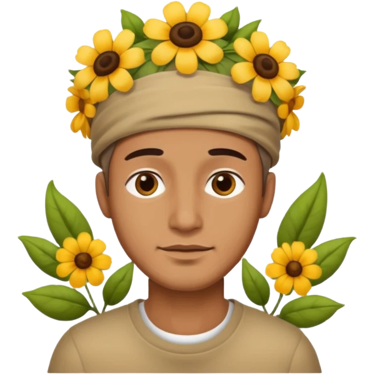 Man flowers head emoji
