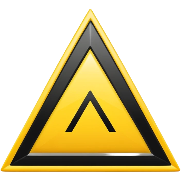 Hace una imagen con un triángulo amarillo y que adentro tenga una flecha apuntando a la izquierda que la flecha este adentro y que sea negra emoji