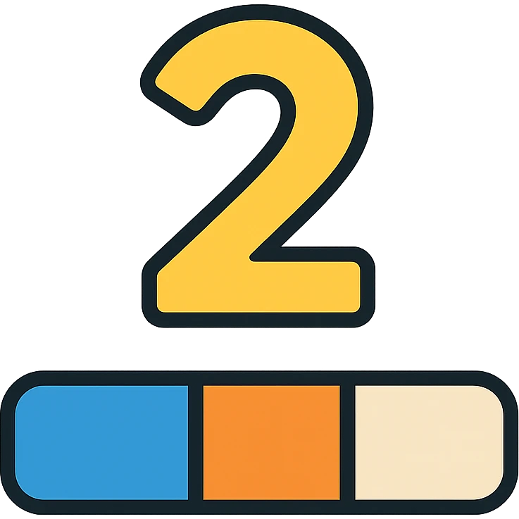 number two, second step, continuation of process, with a progress bar emoji