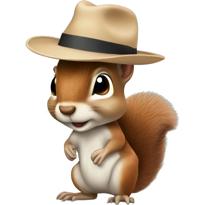 Squirrel with panama hat on head emoji