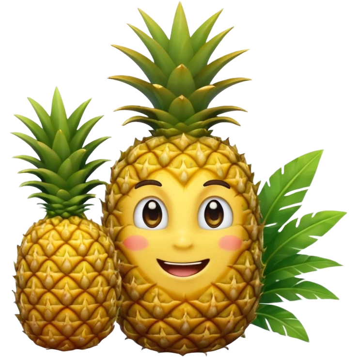 olympic rings in front of a smiling pineapple wearing a gold medal emoji