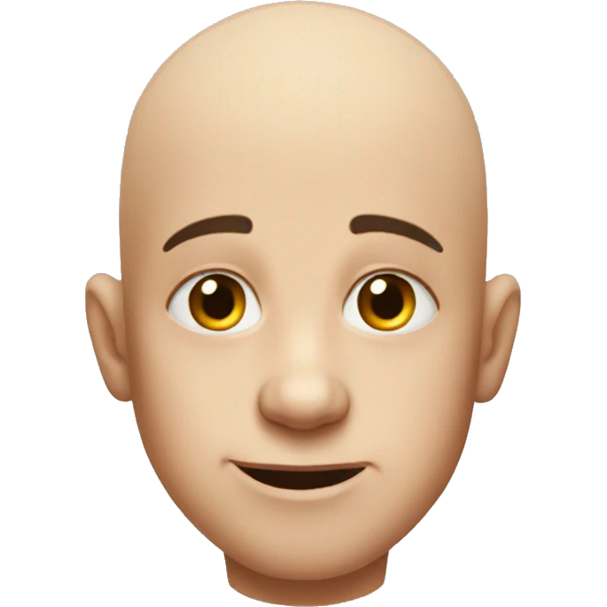  bald kid making a dumb face emoji