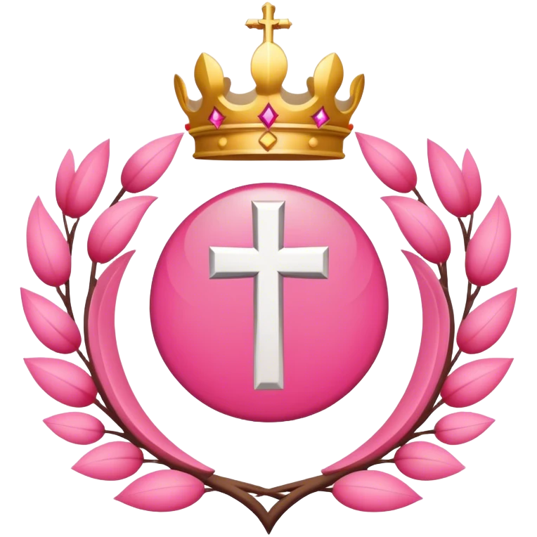 ave maria's emblem with a touch of pink emoji