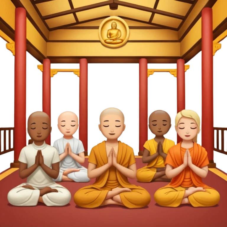 people praying in a Buddhist temple emoji