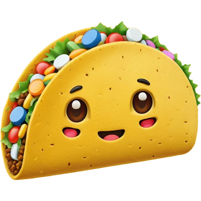 taco with pills emoji