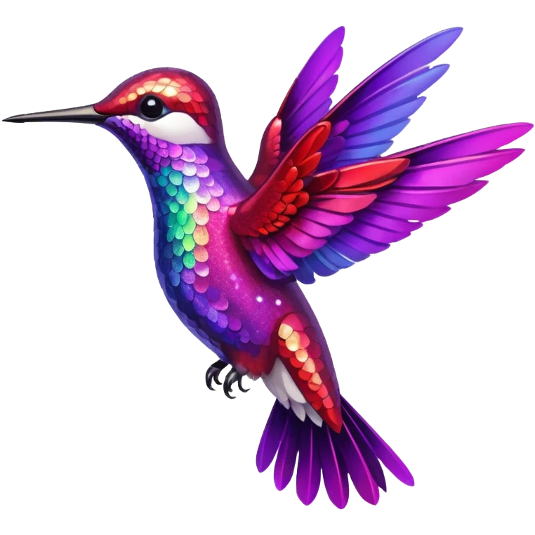 hummingbird with red and purple with glitter emoji