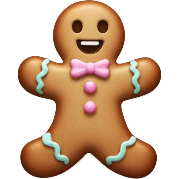 Pastel gingerbread man emoji