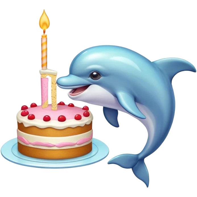 Dolphin eating cake  emoji