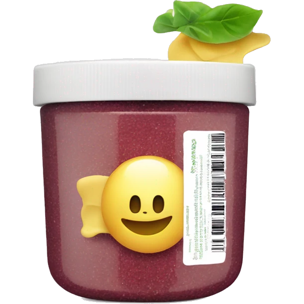 body scrub pot with label emoji