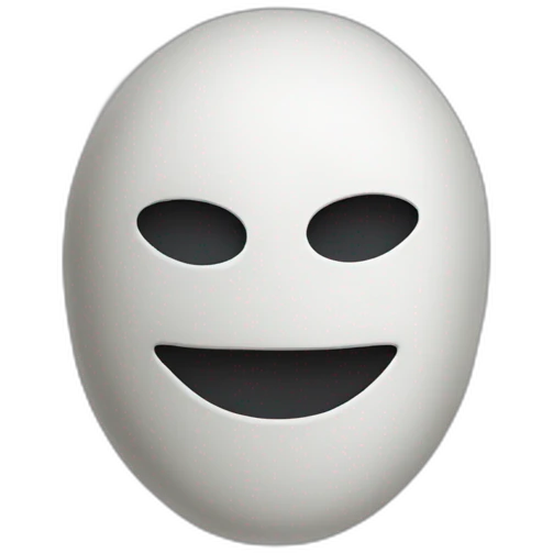 mask smiley flattened on top emoji