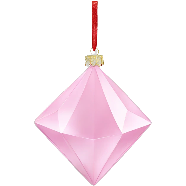 Pastel pink diamond shaped Christmas ornament  emoji