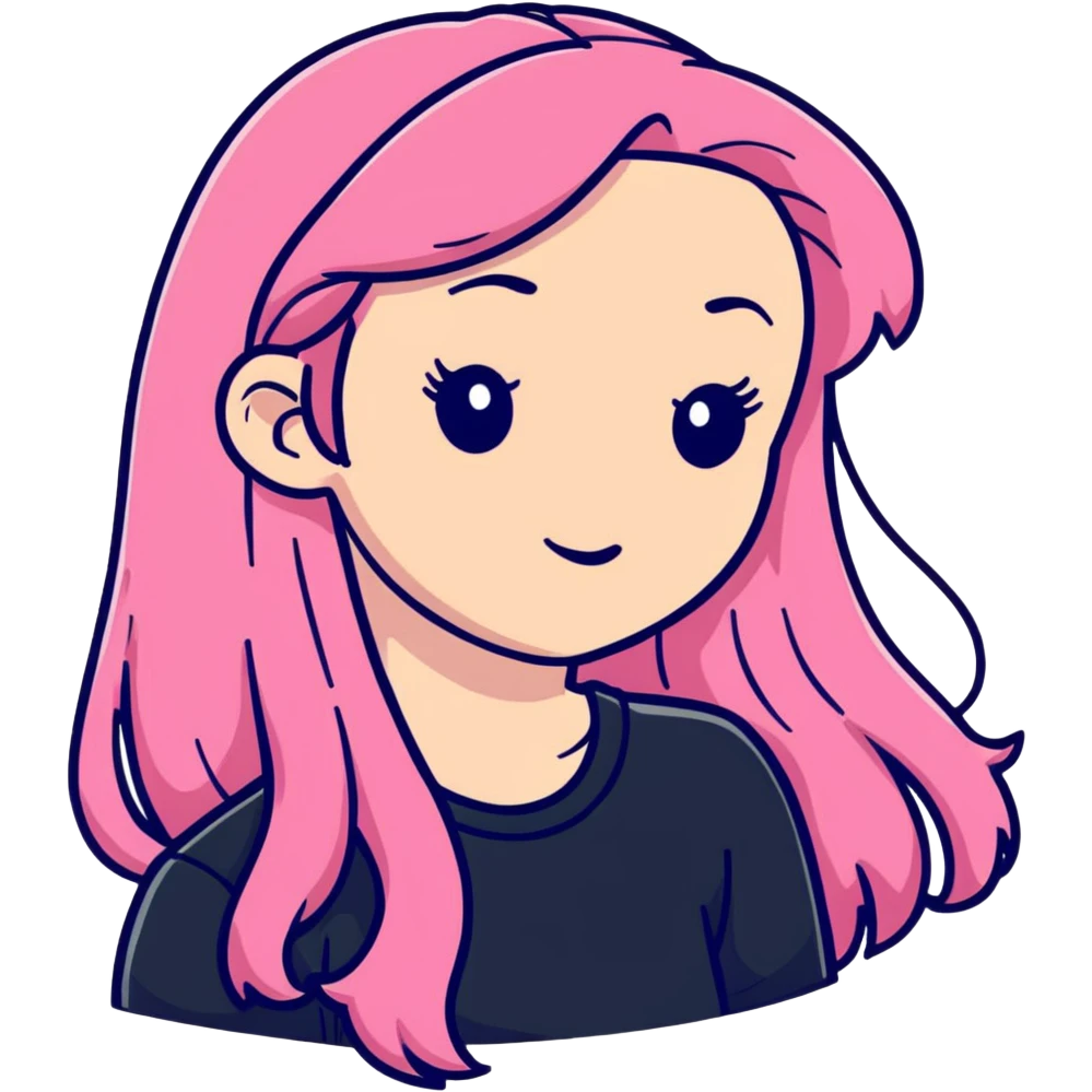 Girl pink long hair emoji