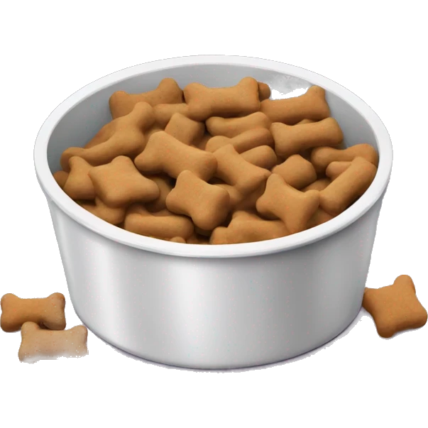 Dog food bowl with treats  emoji