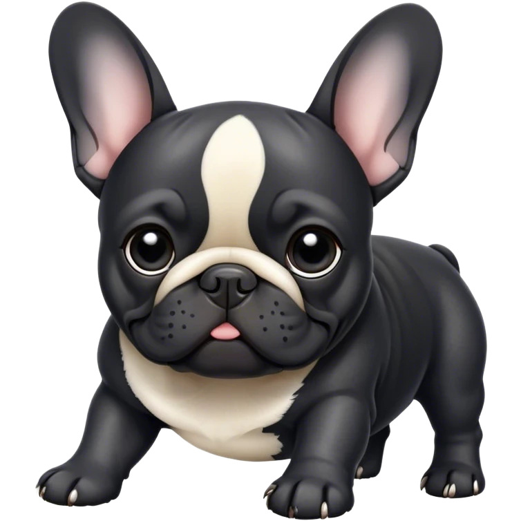 French Bulldog in black leather emoji