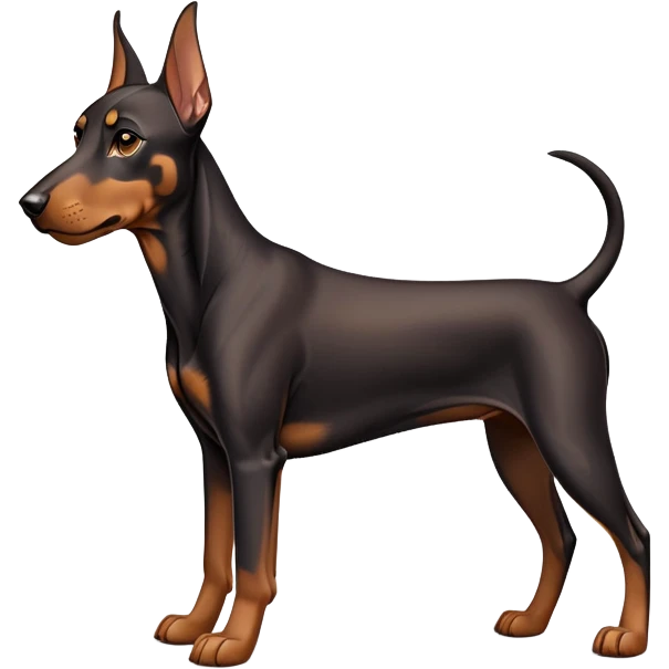 cinematic-noble-doberman puppy-full body-emoji on all fours,-poised-and-regal,-with-a-strong,-athletic-build-and-a-lustrous,-well-groomed-black and tan fur,-deep-set-soulful-brown-eyes,-simplified-yet-sharp-and-sophisticated-features,-highly-detailed, emoji