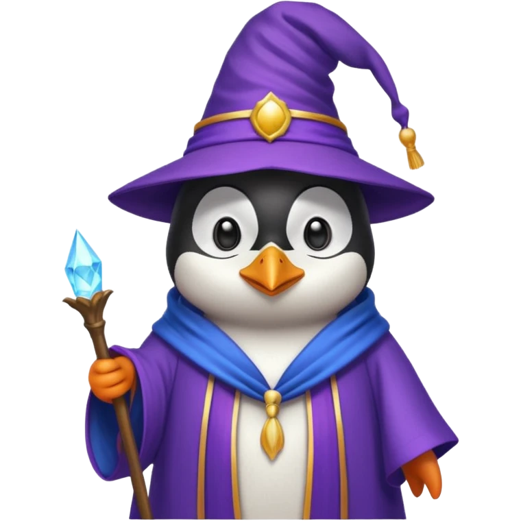Bright Penguin Wizard  emoji
