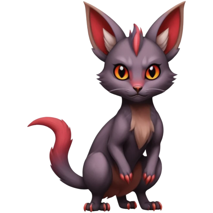 dark cute handsome elegant beautiful realistic dull pointy edgy Noivern-Noibat-Purloin-Torracat-Lykoi-Caracal-cat-Fakemon-fusion-hybrid-creature emoji