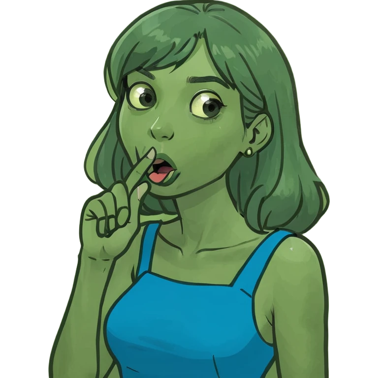 girl whit her finger in her mouth  emoji
