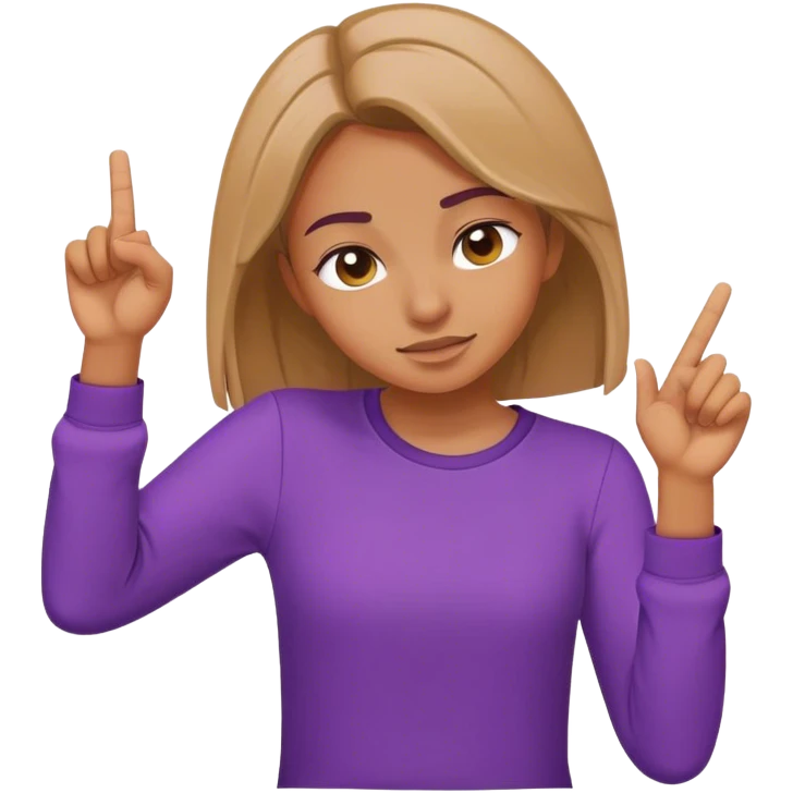 girl in purple shirt dabbing  emoji