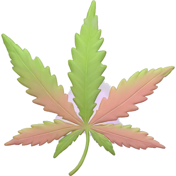 Completely Pastel pink marijuana leaf emoji
