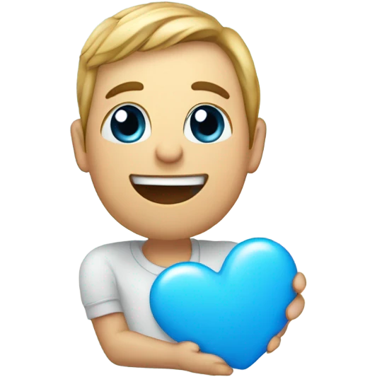 Blue heart saying “ I love my boyfriend “  emoji