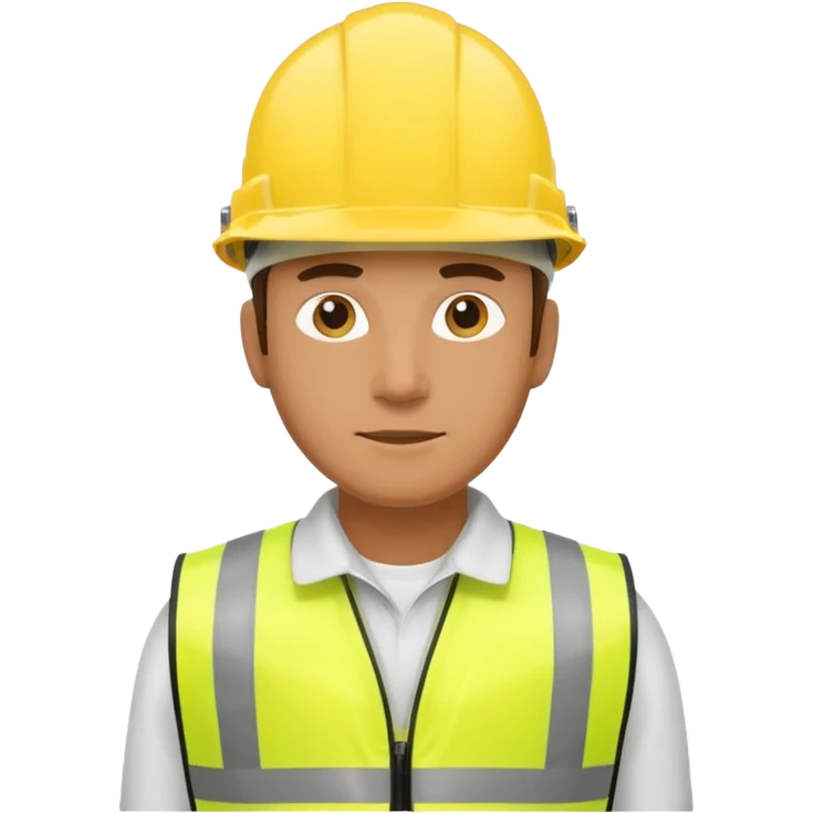 Guy with yellow reflective vest and white protection helmet emoji